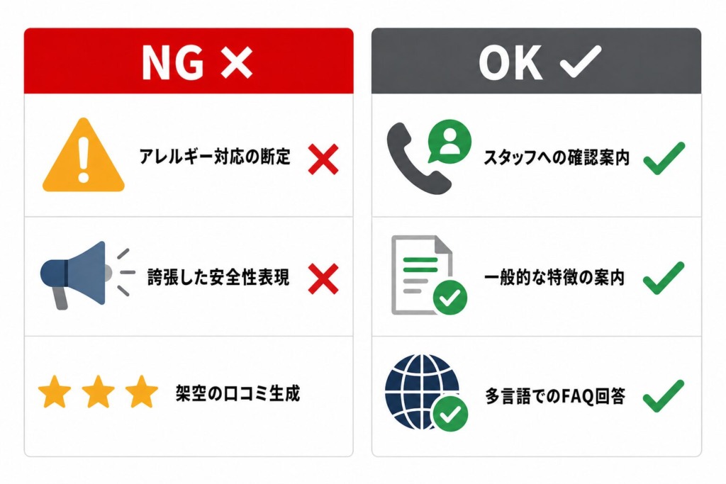 AI活用における注意点（アレルギー表示・食品表示法・景品表示法）